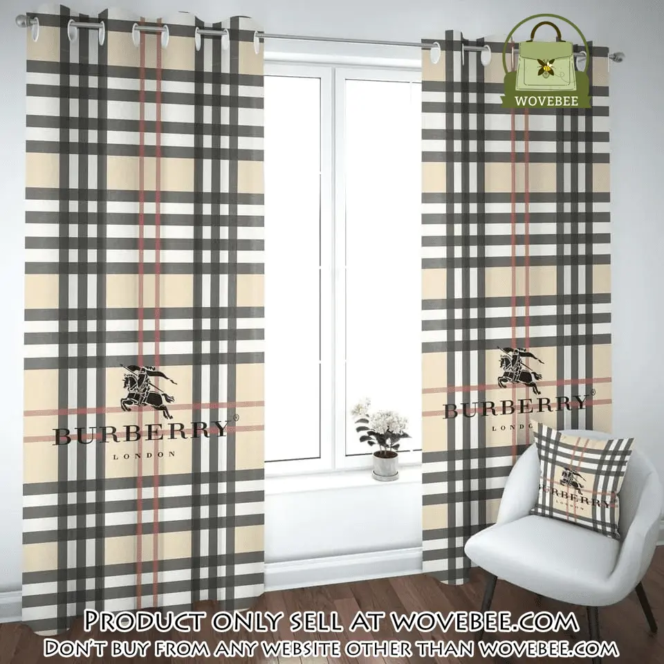 Burberry pattern premium window curtains hot  luxury curtain wc110 wvb0523520